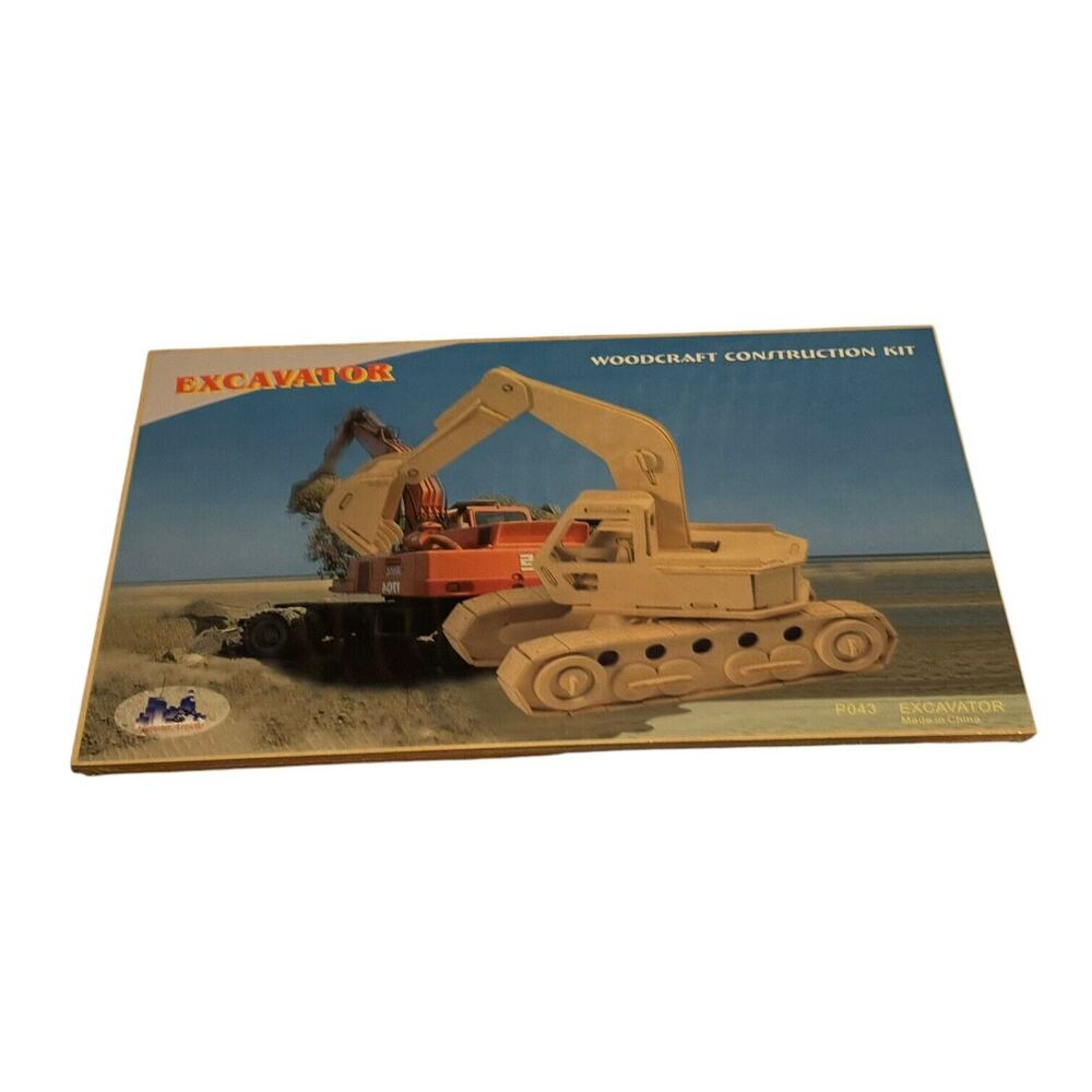 Excavator‎ Woodcraft Construction Puzzle Kit P043 Puzzled Crafts at Home NEW